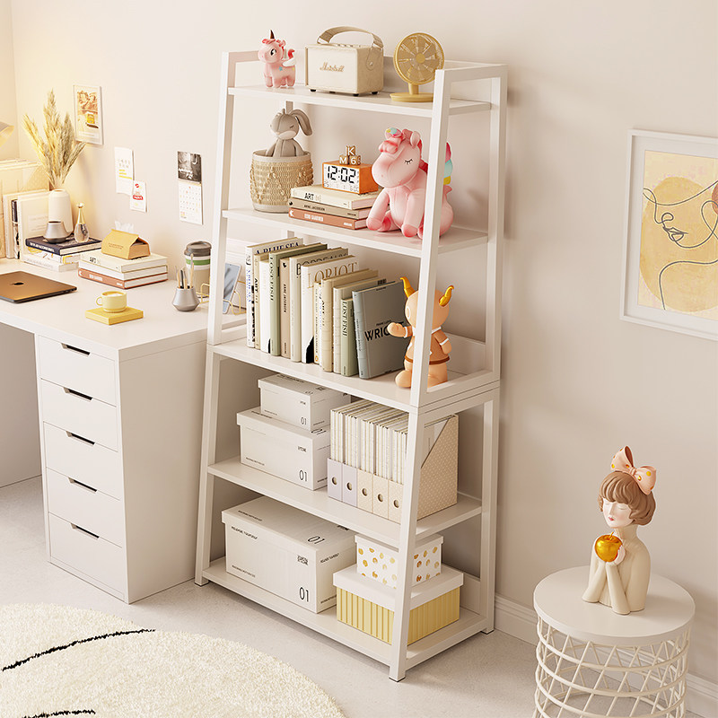 Ins gió kệ sách kệ sách cao từ trần đến sàn phòng ngủ gia đình lưu trữ nhiều lớp sắt rèn lưu trữ trưng bày phòng khách kệ hình thang kệ sách decor kệ sách bằng sắt