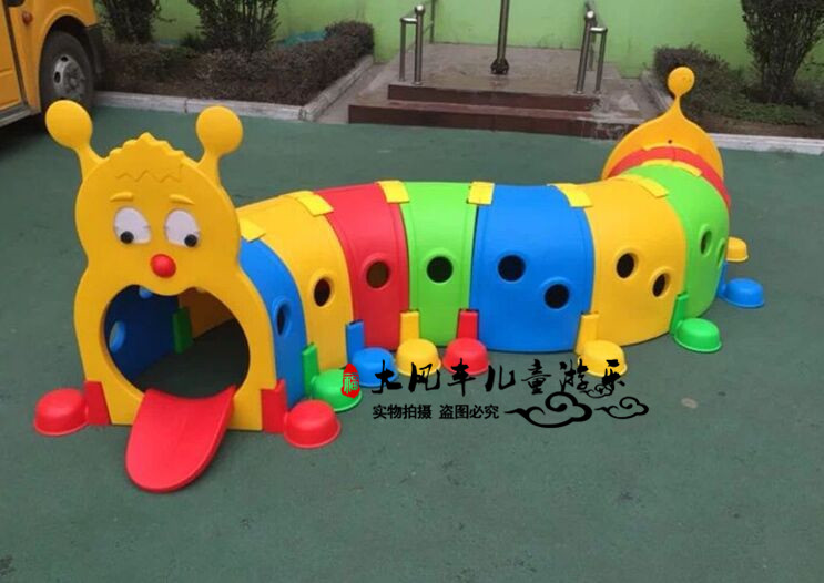 Kindergarten indoor children's caterpillar tunnel drilling color elf drilling accessories nose head tail feet