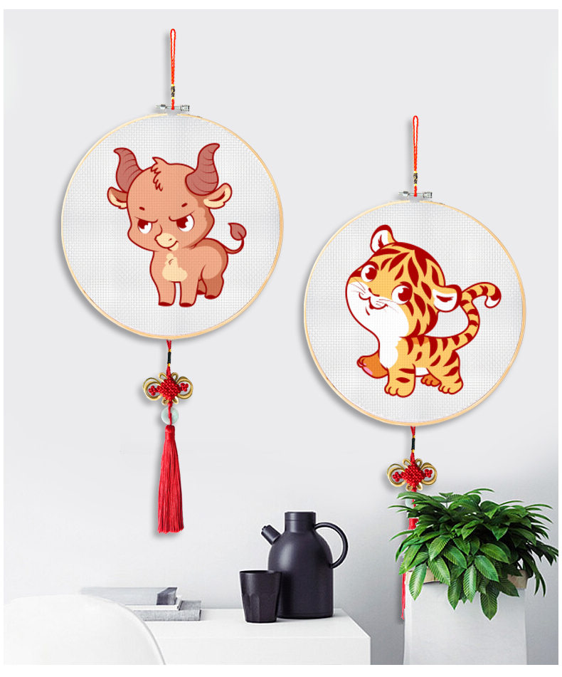 Zodiac điểm thanh mảnh nhỏ của khâu gạch 2018 mới sơn lợn kim cương mặt dây chuyền trên khoan đơn giản thêu 2019 - Công cụ & phụ kiện Cross-stitch tranh thêu chữ thập tùng cúc trúc mai