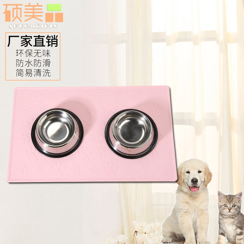 Pet Dining Mat Anti-Bite Waterproof Anti Slip Mat Cat Bowl Mat Dog Dining Mat Dog Dining Mat Dog Dining Mat Damp silicone Leak Food Cushion