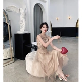 Элитное вечернее платье, цвета шампанского, коллекция 2021, подходит для подростков