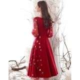 Вечернее платье, бордовое молодежное платье, коллекция 2023, подходит для подростков