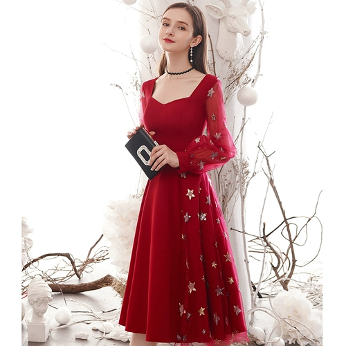 Вечернее платье, бордовое молодежное платье, коллекция 2023, подходит для подростков