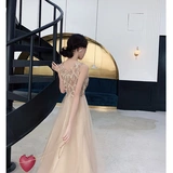 Элитное вечернее платье, цвета шампанского, коллекция 2021, подходит для подростков