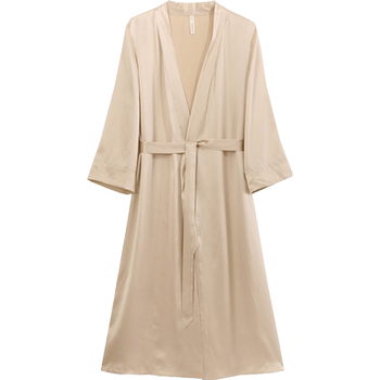 Jinsanta 19 moomi heavyweight pajamas ໄຫມສໍາລັບແມ່ຍິງປີໃຫມ່ natal ສີແດງ mulberry silk suspender skirt nightgown ແລະ dressing gown