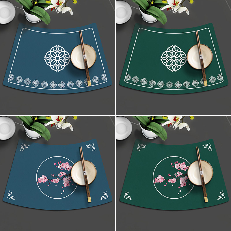 Chinese style silicone light lavish dining cushion with tea cup cushion anti-burn and heat insulation cushion vase cushion Ashtray Cushion Tea Point Sector Dinner Plate Mat