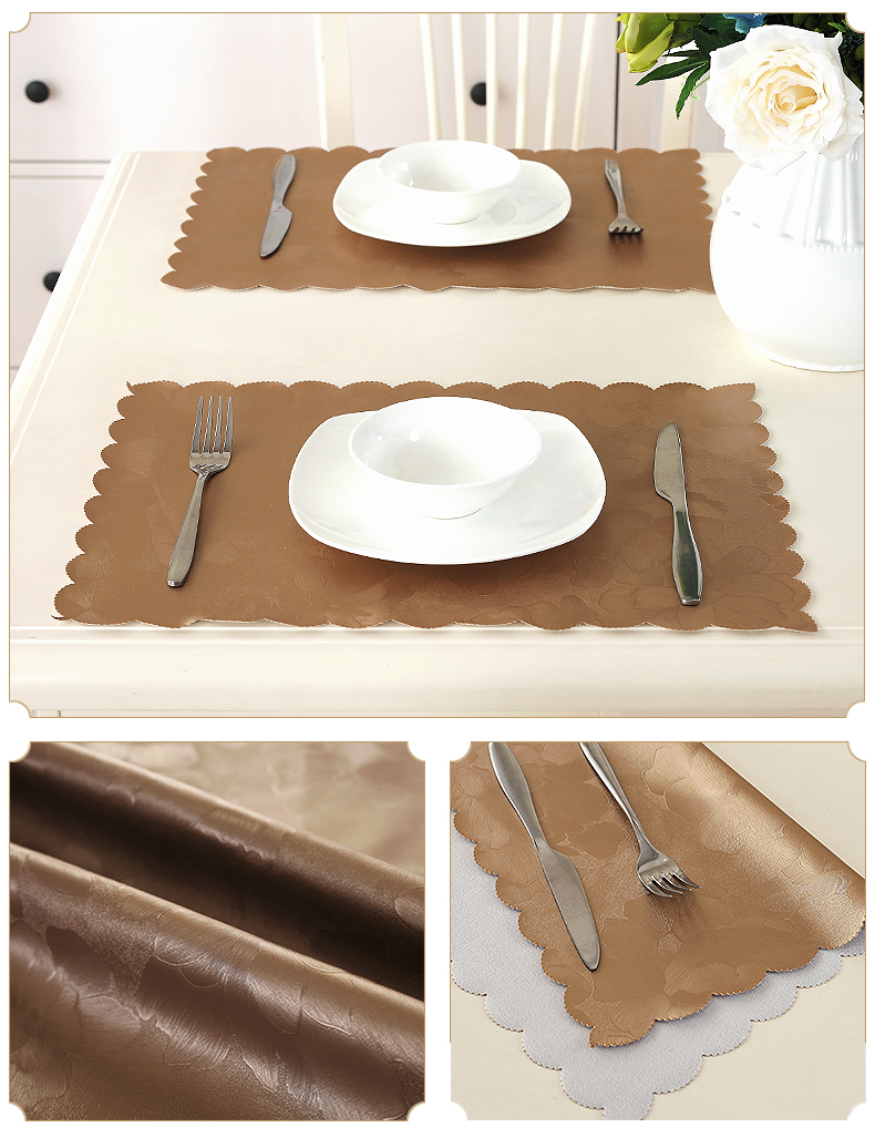 Pad đệm PVC không thấm nước và không thấm dầu placemats Cách nhiệt không giặt coaster bát thảm bảng mat vải chống vảy bàn vải Mỹ mat trải bàn nhựa
