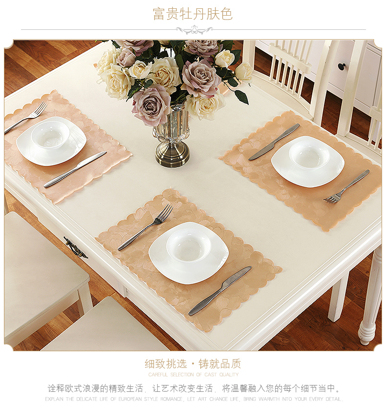 Pad đệm PVC không thấm nước và không thấm dầu placemats Cách nhiệt không giặt coaster bát thảm bảng mat vải chống vảy bàn vải Mỹ mat trải bàn nhựa
