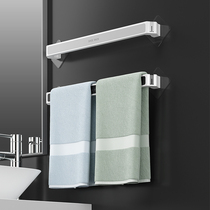 Towel Rack Free to punch toilet Bathroom Sucker rack bath towels shelf Nordic minimalist Creative Single Pole Position bar