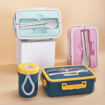 Wheat straw insulated lunch box student female portable microwave oven fresh-keeping office worker lunch box three-style Japanese lunch box