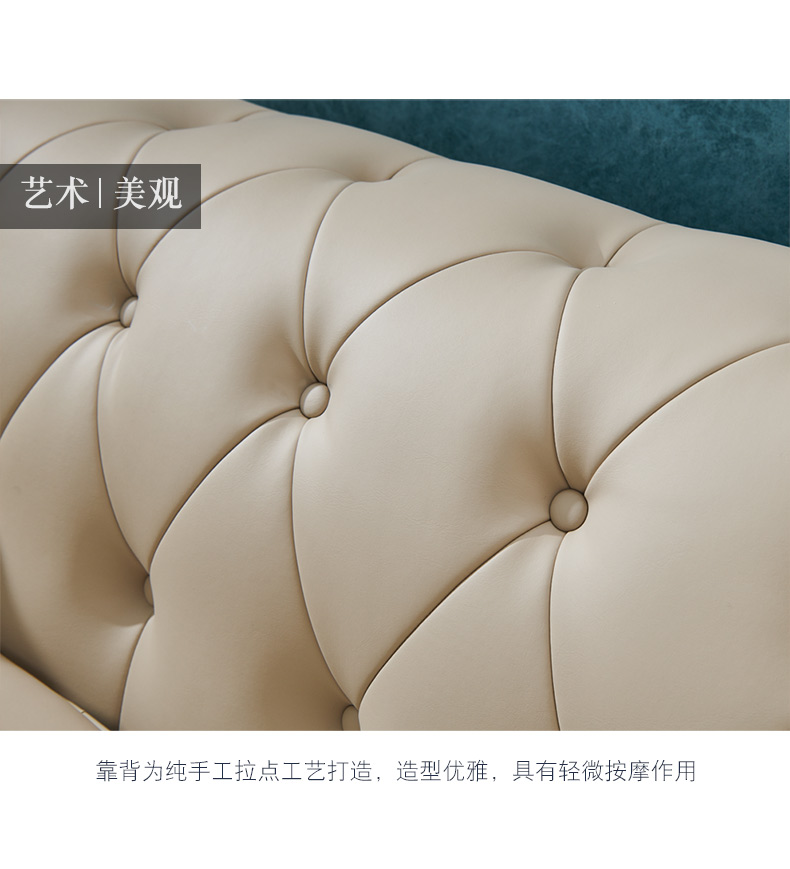 Jiajia Mao Hồng Kông-phong cách biệt thự hậu hiện đại nhỏ sofa căn hộ phòng khách ba-bit sofa ánh sáng sang trọng mủ da Mỹ - Ghế sô pha ghế sofa nhỏ gọn giá rẻ