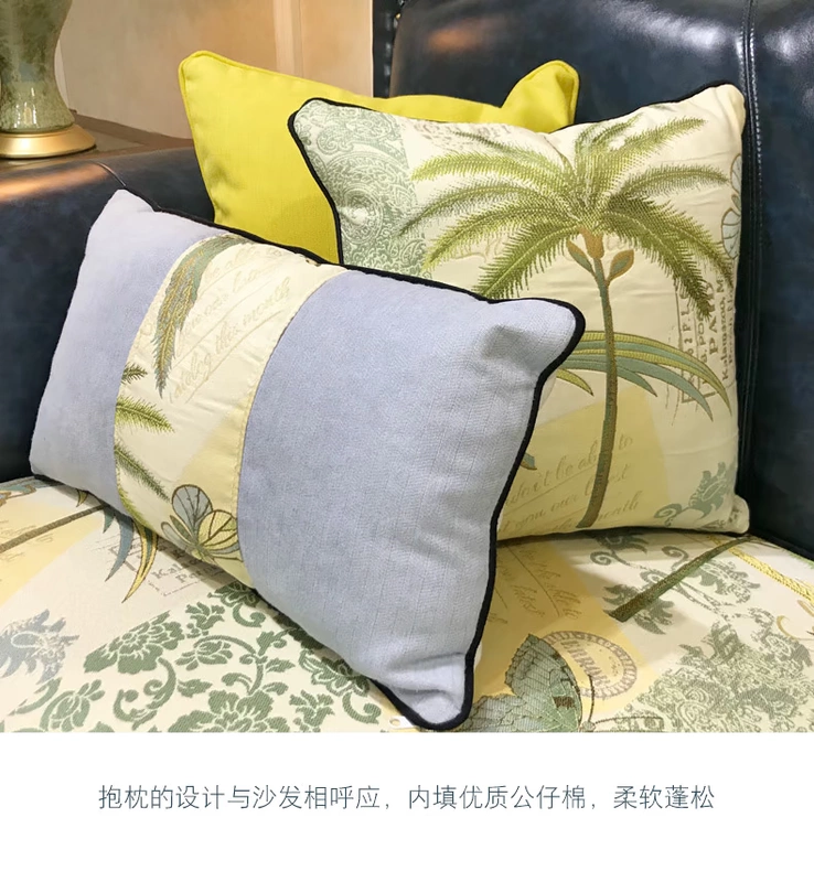 Kiểu Mỹ ánh sáng sofa da sang trọng hiện đại Mỹ vải da bò da căn hộ nhỏ ba nông thôn Jane Đồ - Ghế sô pha