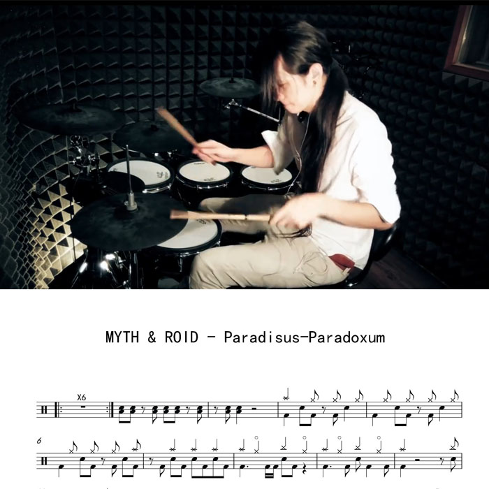 Drum set to turn MYTH ROID-Paradisus-Paradoxum drum set jazz drum drum score