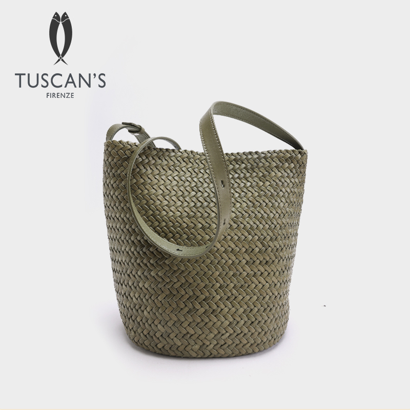 Tuscan's New Leather Woven Bucket Bag, Fashionable and Versatile Commuter Shoulder Crossbody Bag, Pisces Women's Bag Tuscan's New Leather Woven Bucket Bag, Fashionable and Versatile Commuter Shoulder Crossbody Bag, Pisces Women's Bag