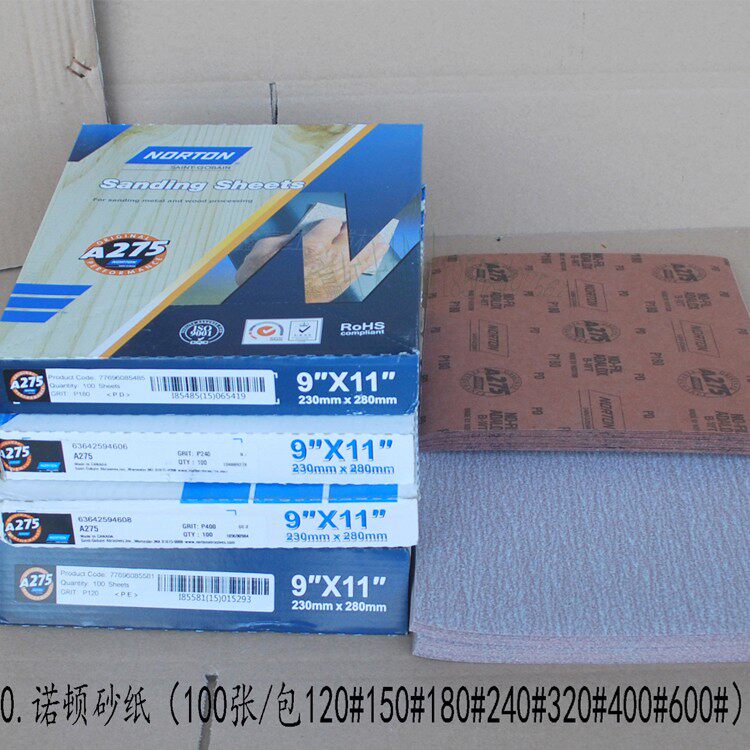 Jinan Norton sandpaper authentic A275 paint wear-resistant red leather sandpaper sand belt dry sand 100 sheets