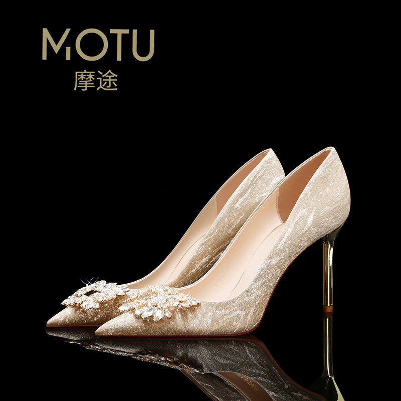 Main Fabric Wedding Shoes for Women 2026 New Model, Can Be Worn Casually, Crystal High Heels, French Style Wedding Dress Bridal Shoes with Sparkling Rhinestones Main Fabric Wedding Shoes for Women 2026 New Model, Can Be Worn Casually, Crystal High Heels, French Style Wedding Dress Bridal Shoes with Sparkling Rhinestones