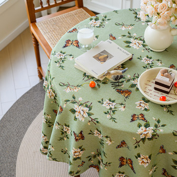 Annalise high-end cotton and linen tablecloth floral thickening Annalise high-end cotton and linen tablecloth floral thickening