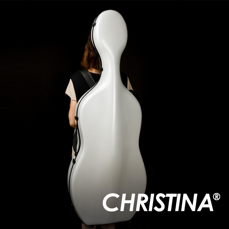 chrisitina carbon fiber cellist cello bag cello box accessories box white with dots