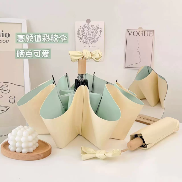 Ice Cream Color System~Sun - sun protection UV Baro - UV Baro - UV Female Folded Umbrella Umbrella in a simple shade