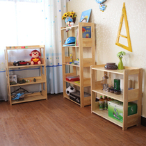 Shelf-Floor Bookshelf Modern Solid Wood Multilayer Toy Containing Pine Wood Waterproof Three-45 Layers Add Universal Wheels