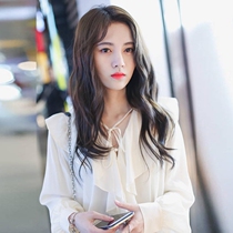 Ju Jingyi star with the same ice silk sunscreen shirt womens long-sleeved spring 2021 new thin chiffon long-sleeved top