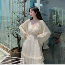 Spring and autumn thin gentle wind soft waxy knitted cardigan womens 2021 new outer wear wild shawl sweater jacket