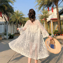 Sunscreen clothes womens summer clothes 2021 new trendy fairy western style super fairy outer thin long-sleeved lace cardigan jacket