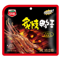 Green hot roasted duck tongue 47g spicy duck tongue snack marinated duck meat cooked food