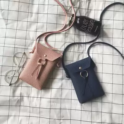 2018 new mini crossbody bag iPhone phone vertical version coin bag second layer tassel Lady student bag