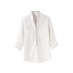 White shirt women's mid-sleeve 2022 spring Korean version loose professional women's chiffon shirt top three-quarter sleeve shirt summer