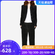 Autumn and winter New golden velvet suit womens suit black casual Lady suit jacket stand collar fashion temperament fashion temperament