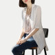 Summer mid-length casual suit women's thin coat mid-sleeve large size suit mesh three-quarter sleeve top sun protection clothing