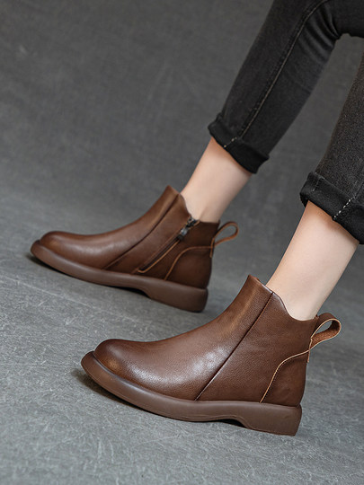 Martin boots women's 2025 new winter velvet chimney boots small short boots British versatile spring and autumn Chelsea women's boots