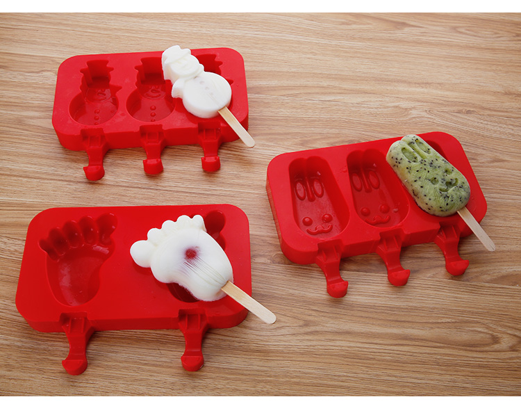 Phim hoạt hình bao phủ silicone kem tự làm kem kem kem popsicle popsicle thanh băng silicone kem nhà khuôn - Tự làm khuôn nướng khuôn bánh bao