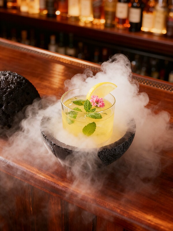 Mist Planet Japanese Molecular Dry Ice Creative Cocktail Utensils Smoked Set Grilled Bird Stone Ice Ball Cup Stone Cup