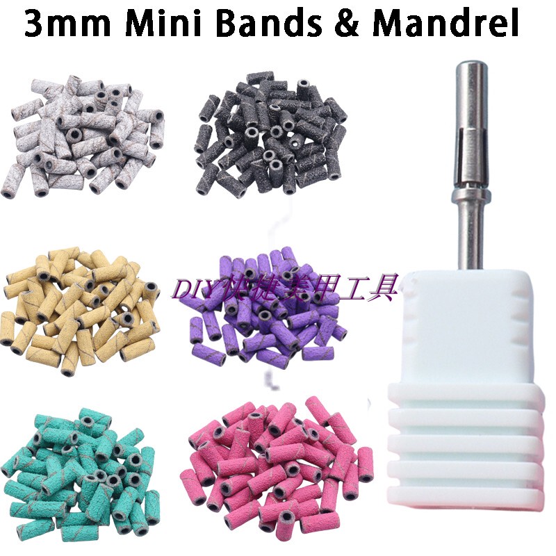 3mm Mini Sanding Band Shaft Grinding Head Small Diameter New Design Nail Art Tool for Carving and Grinding Natural Nails Nail Sanding Band Shaft