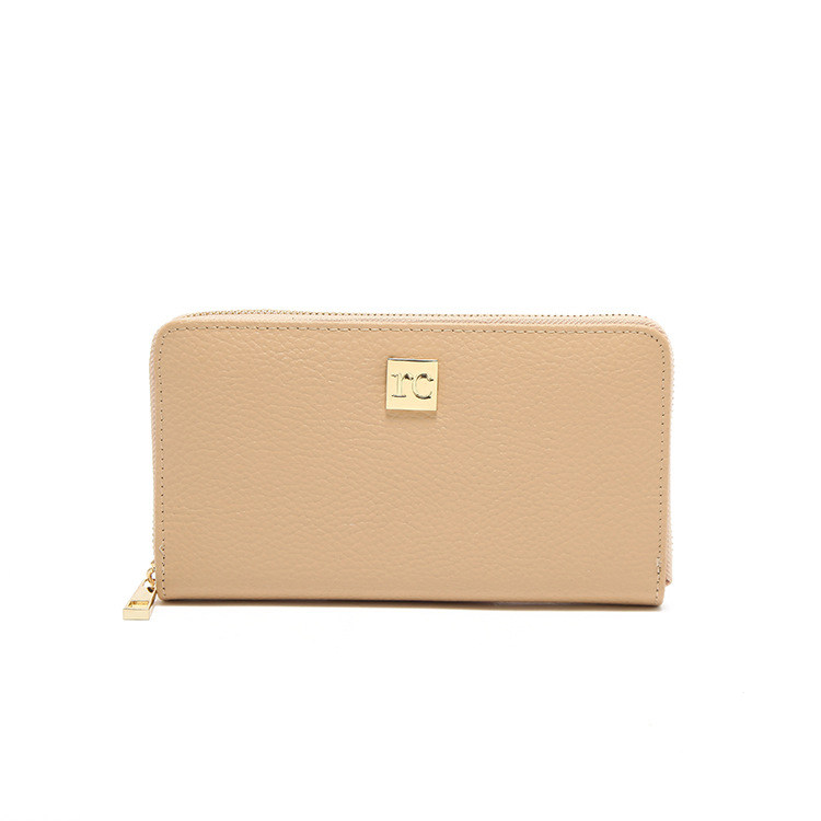 External single apricot salad with lychee genuine leather ultra multi-clamping head layer cow leather long wallet card bag gift box dress