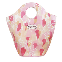 H*Dazs Haagen-Dazs Original D rose powder oil painting flower waterproof leather cold insulation lunch bag