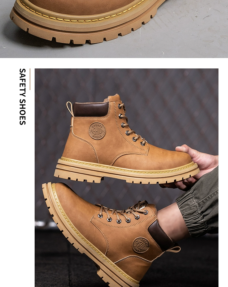 Labor protection shoes for men, lightweight, breathable, high-top, anti-smash, anti-puncture, anti-slip, wear-resistant, construction site work safety shoes for women