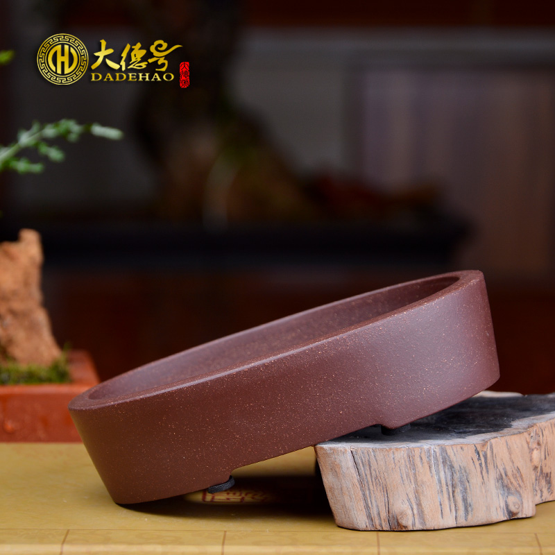 Greatness, yixing violet arenaceous basin of small waist round small bonsai flowers, green classical fleshy bonsai POTS