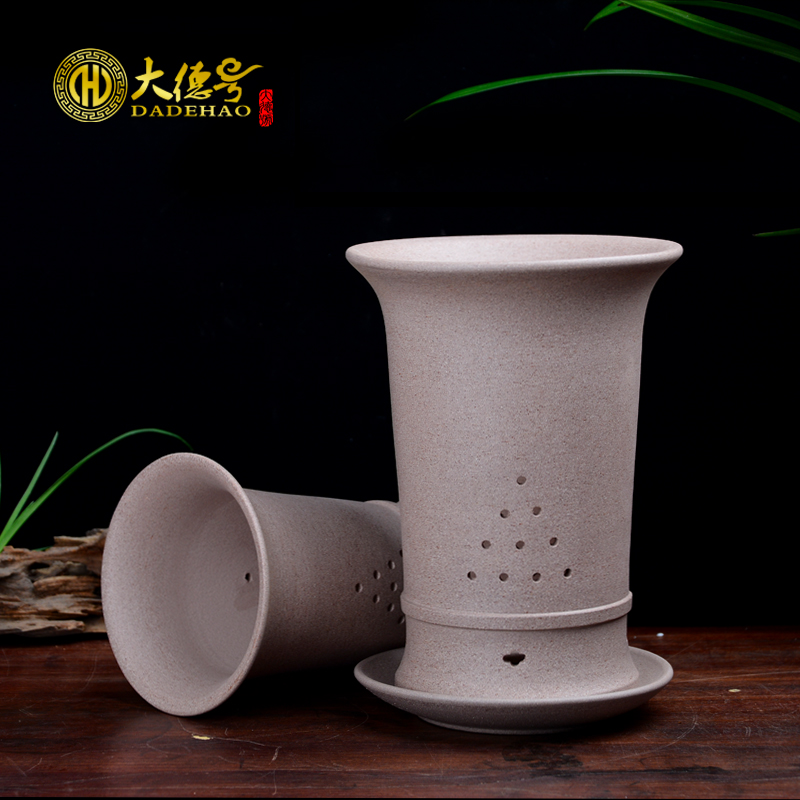 Yixing purple orchid flower POTS round purple clay POTS facilities. We use chunlan indoor buy basin which send tray with mud