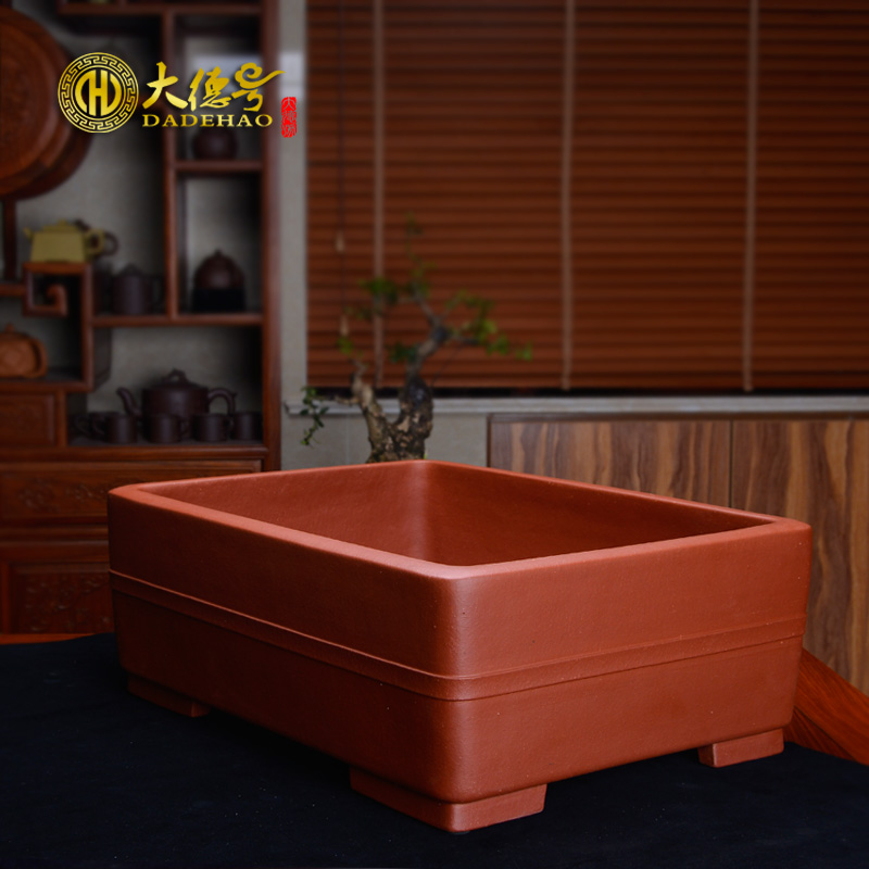 Greatness, a rectangle violet arenaceous basin flos mume potted the plants inside and outside the balcony flowerpot cypress stump bonsai pot