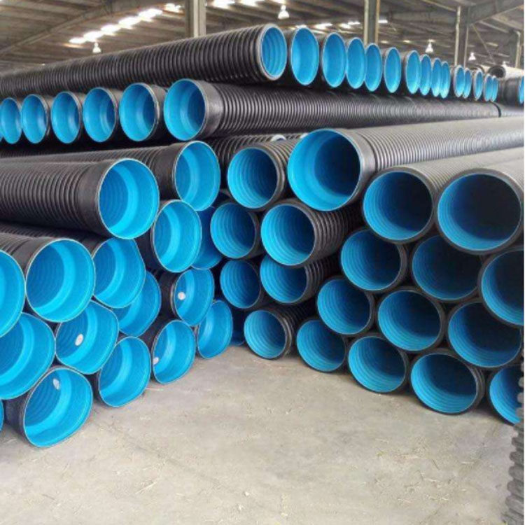 hdpe double wall bellows black lower water pipe discharge pipe DN300DN500600 steel band pipe white bellows