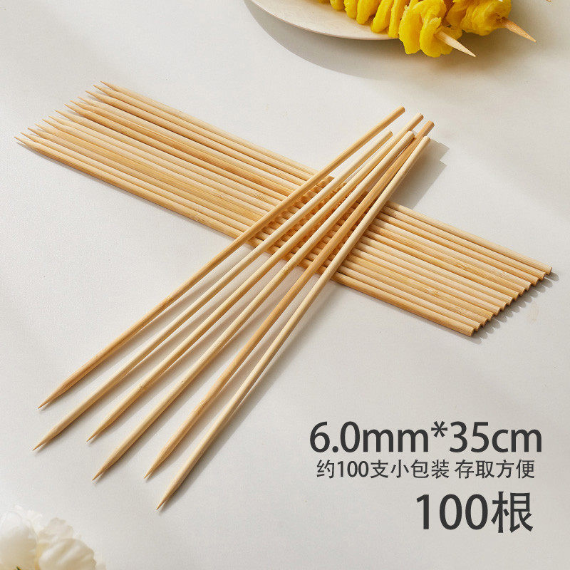 Bamboo Mark 6 0mm*35cm(100) potato tower gluten meat string potatoes disposable rough barbecue supplies