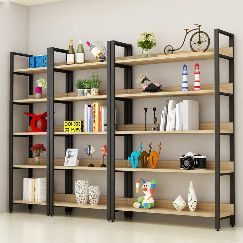 Floor bookshelf Easy bookcase Creative multilayer minimalist modern bedroom combined show shelf Customized