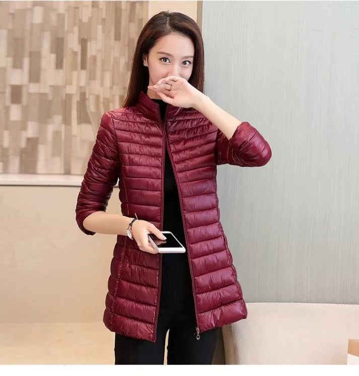 Áo khoác nữ mùa đông dài 2018 phiên bản mới của Hàn Quốc áo khoác cotton tự trồng cỡ lớn nhẹ xuống áo khoác cotton áo khoác thủy triều áo phao uniqlo nữ