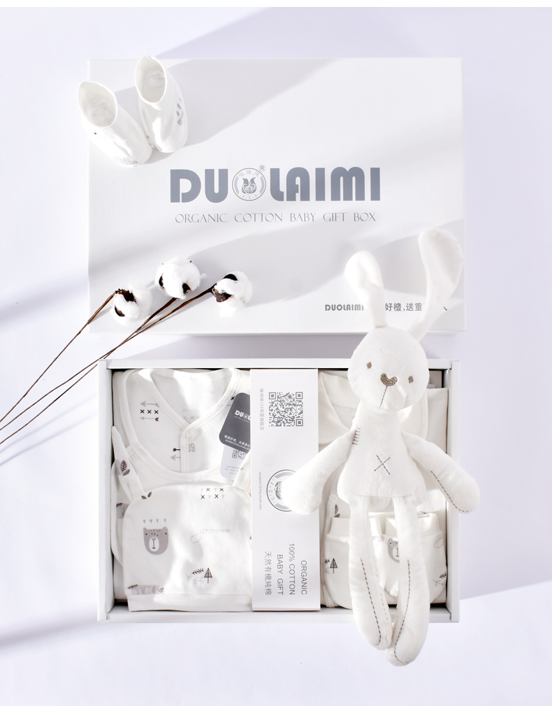 Duolaimi hộp quà cho bé sơ sinh trăng tròn bộ quà tặng cho bé quần áo 0-3-6 tháng mùa thu và mùa đông set đồ cho bé sơ sinh