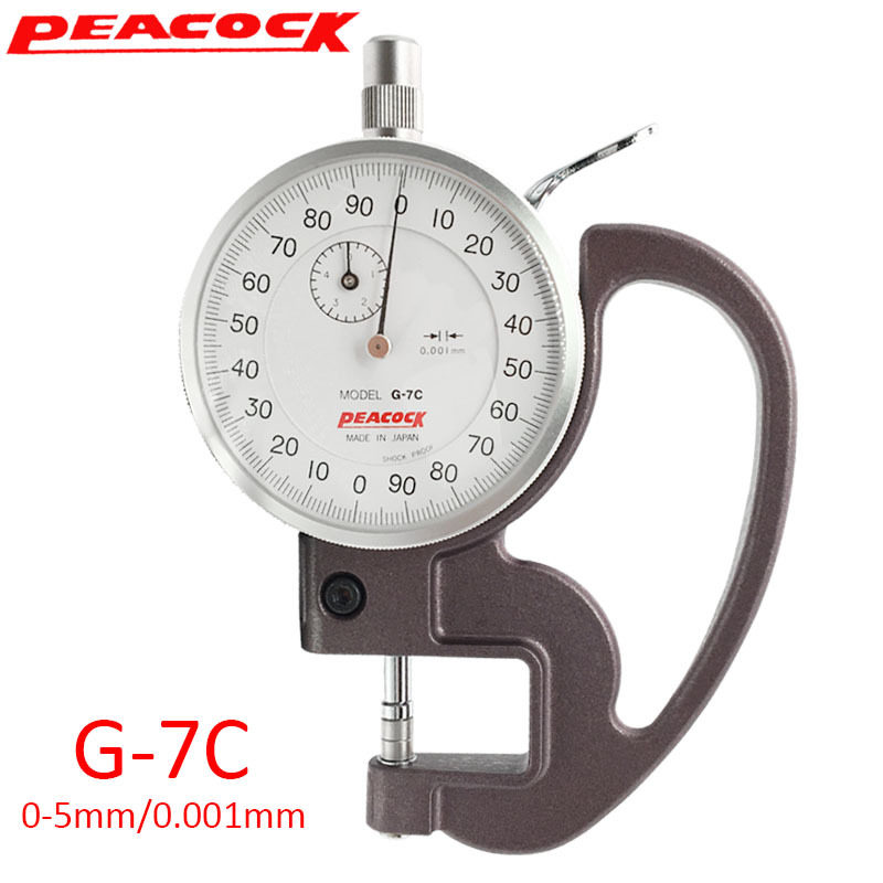 Original dress Japanese peacock PEACOCA thickness gauge G-6C thickness gauge (0-1 0001MM) micrometer gauge thickness gauge