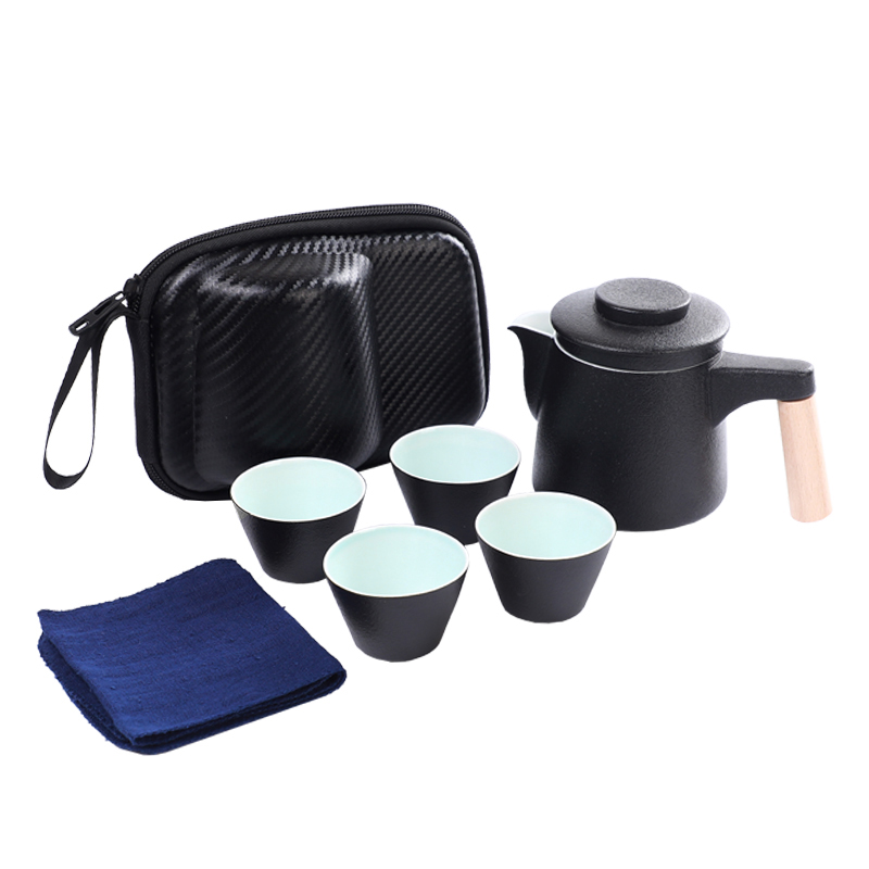 T travel tea set suit portable bag type, household cup teapot is suing the car kung fu a pot of 24:27 and a cup of tea