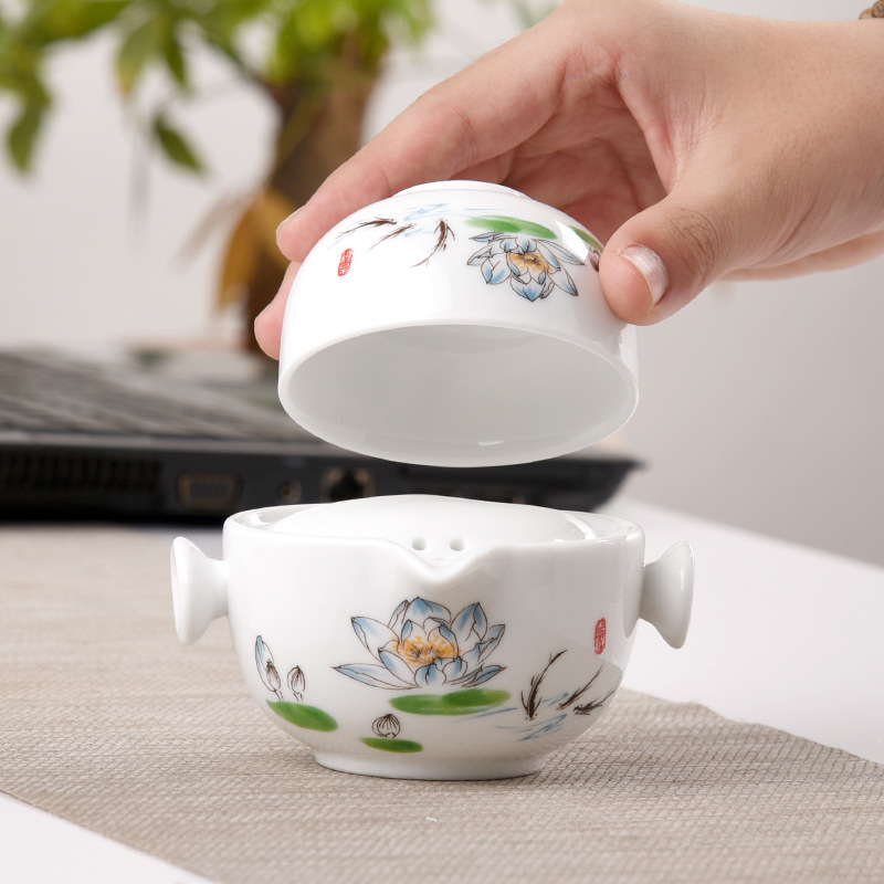 T a cup a pot of a second cup of office ceramic cup tea cup two cups of portable kung fu tea set